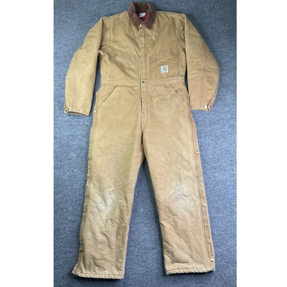 Vintage Carhartt Coveralls Mens 40 Short Duck Insulated Workwear X01 USA